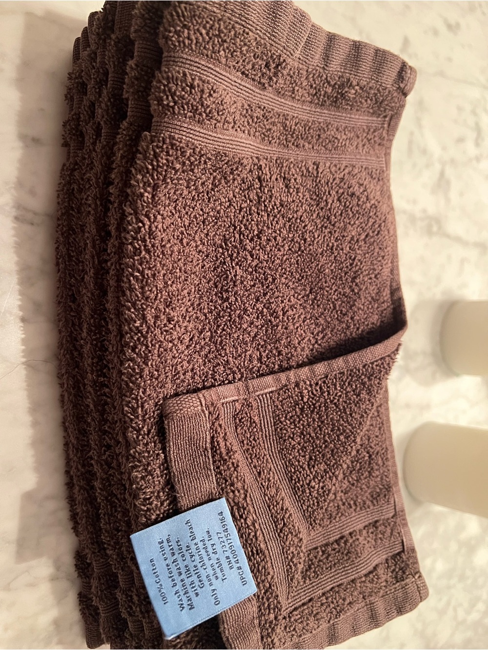 Vera Wang Chocolate Brown 100% Cotton Washcloths (9)